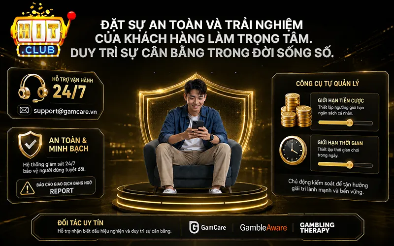 Kênh hỗ trợ Hitclub - an toàn và trải nghiệm của khách hàng