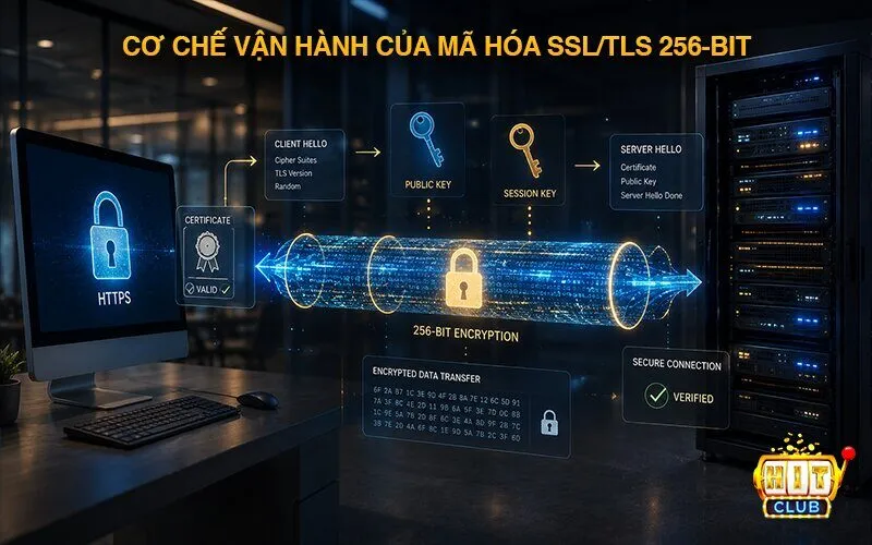 Cơ chế vận hành của mã hóa SSL/TLS 256-Bit trên đường truyền