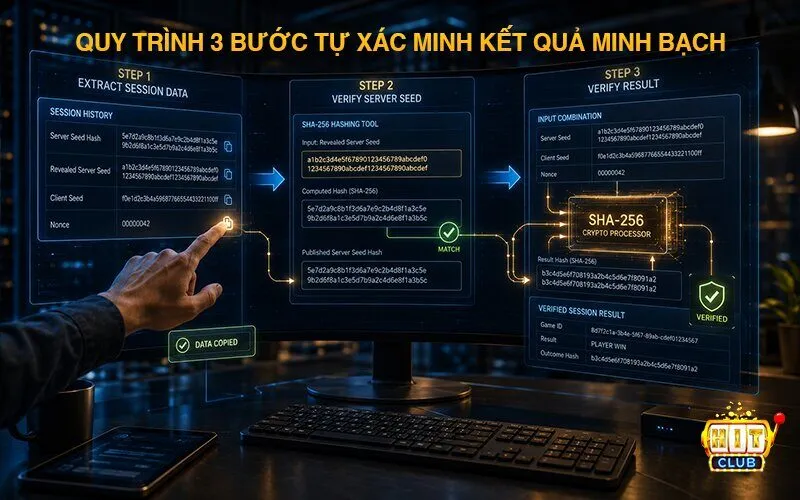 Hướng dẫn quy trình 3 bước tự xác minh kết quả minh bạch