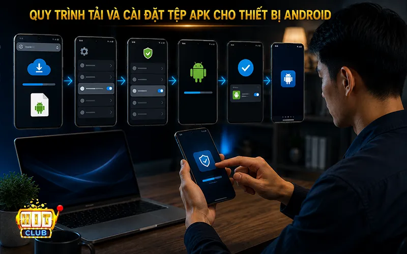 Quy trình tải app hitclub và cài đặt tệp apk