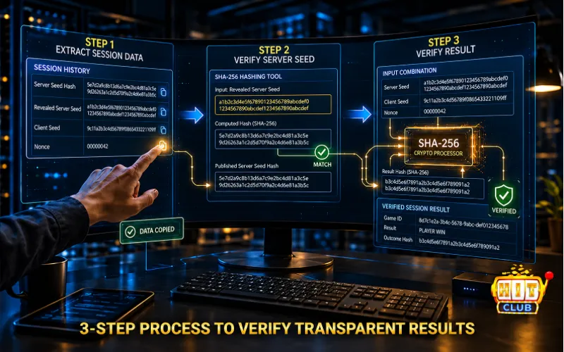 Applying Provably Fair Technology At Hitclub 3-Step guide to independently verifying result transparency