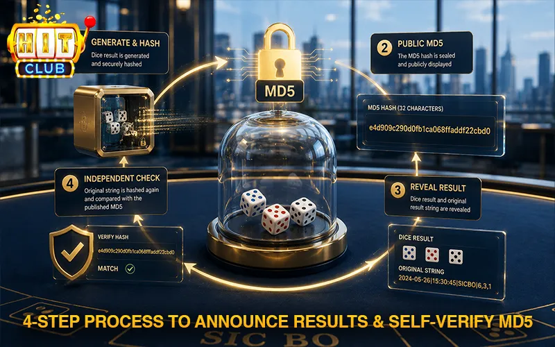 MD5 Sic Bo Result Announcement Rules At Hitclub 4-Step process for sic bo result announcement rules