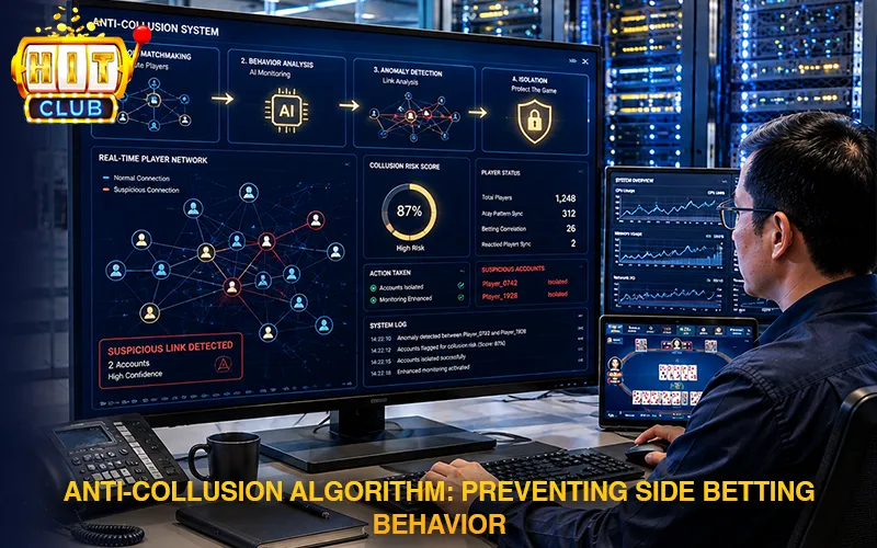 Anti-Collusion algorithm in the anti-hack/anti-collusion software system