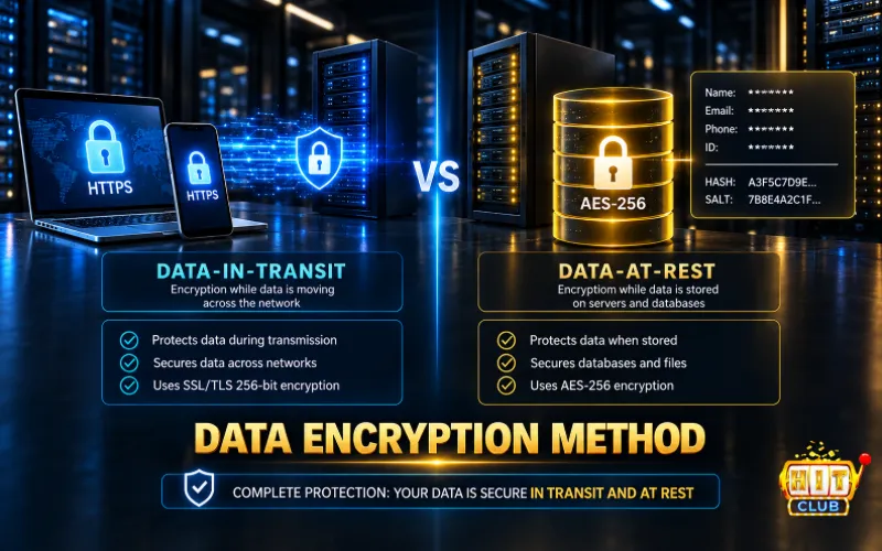 Differentiating data transmission encryption (SSL) and data storage encryption
