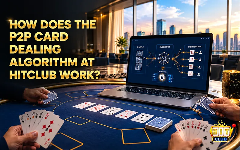 How does the P2P card dealing algorithm work at Hitclub?