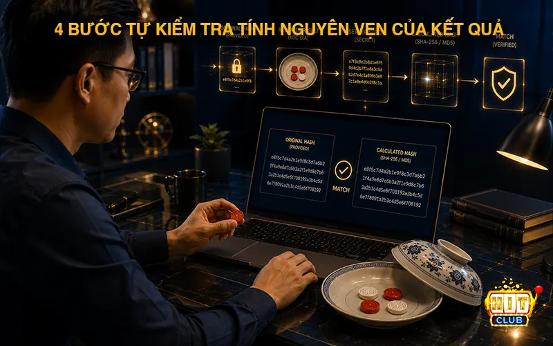 Hướng dẫn 4 bước tự kiểm tra quy tắc tạo kết quả xóc đĩa