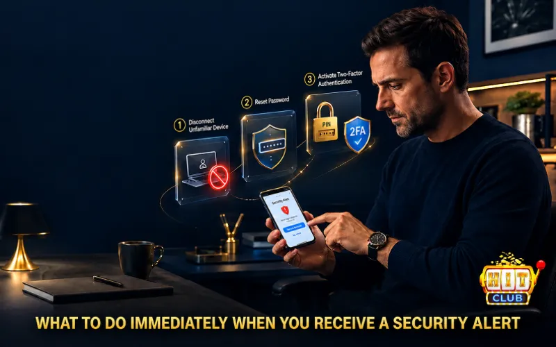 Immediate actions upon receiving a security warning at Hitclub