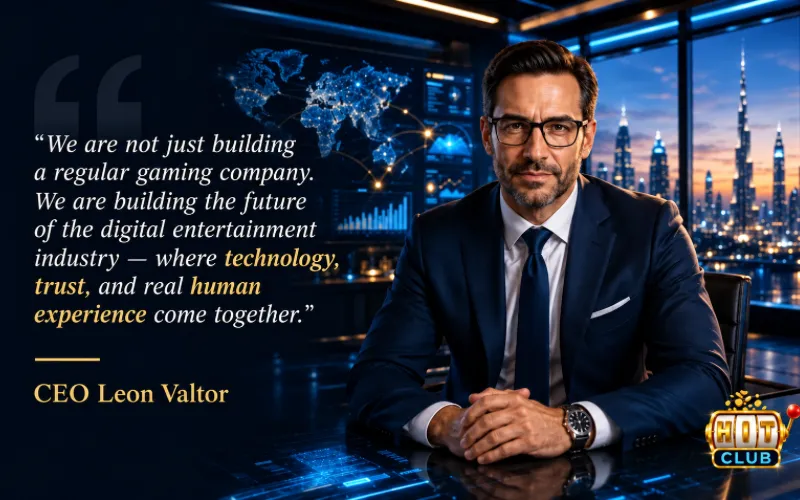 CEO Hitclub Leon Valtor - Nhà Kiến Tạo Hệ Sinh Thái Toàn Cầu Message from CEO Leon Valtor