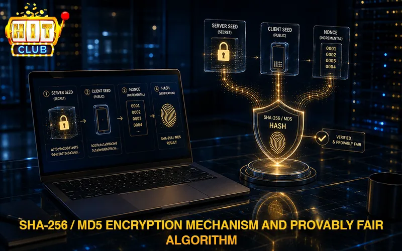 Rules for Generating Xoc Dia Results At Hitclub SHA-256 / MD5 encryption mechanisms and the Provably Fair algorithm